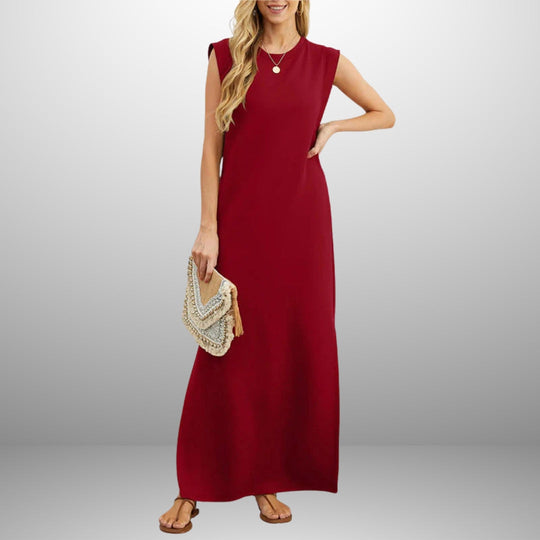 EMMA | Langes, fließendes, knitterfreies Kleid