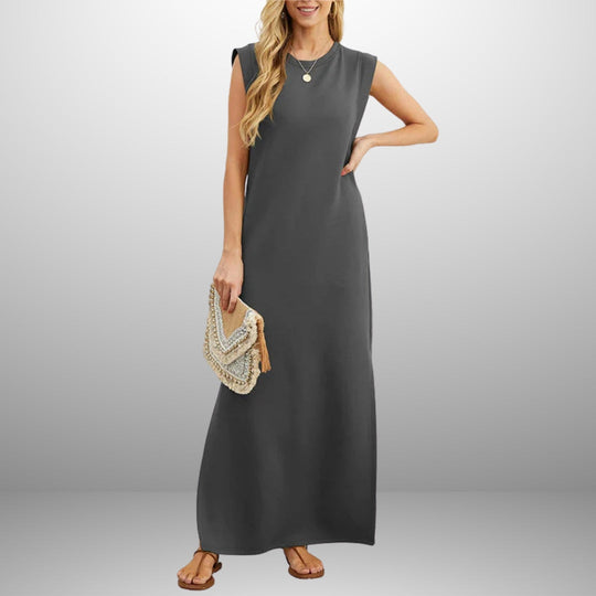 EMMA | Langes, fließendes, knitterfreies Kleid